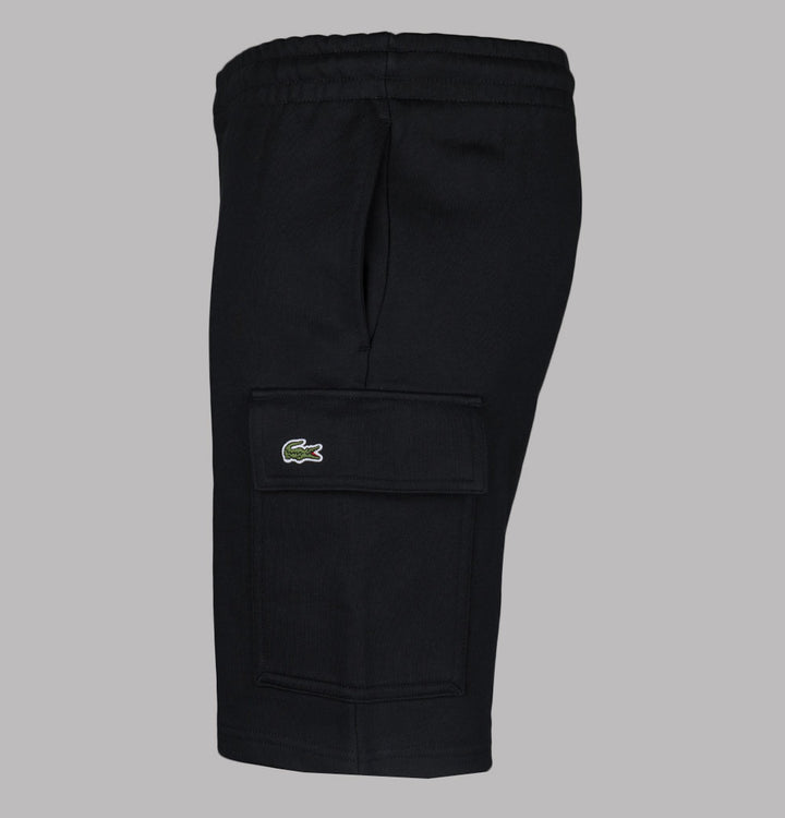Lacoste Cotton Jersey Cargo Shorts Black
