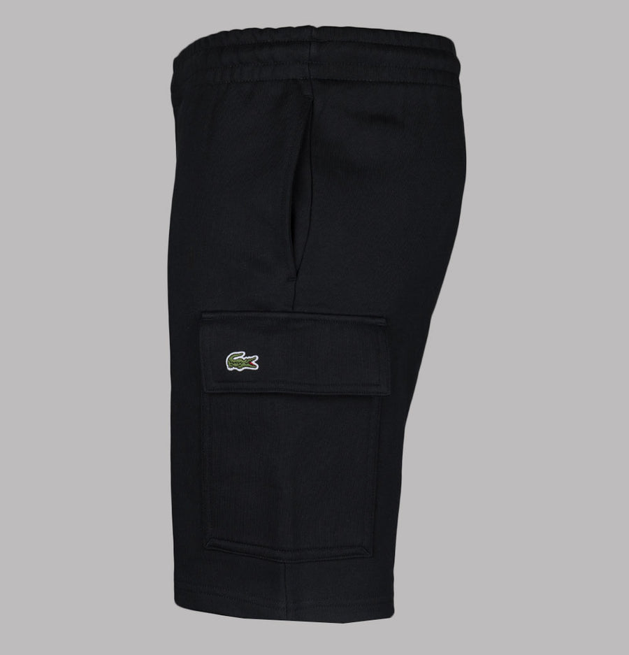 Lacoste Cotton Jersey Cargo Shorts Black