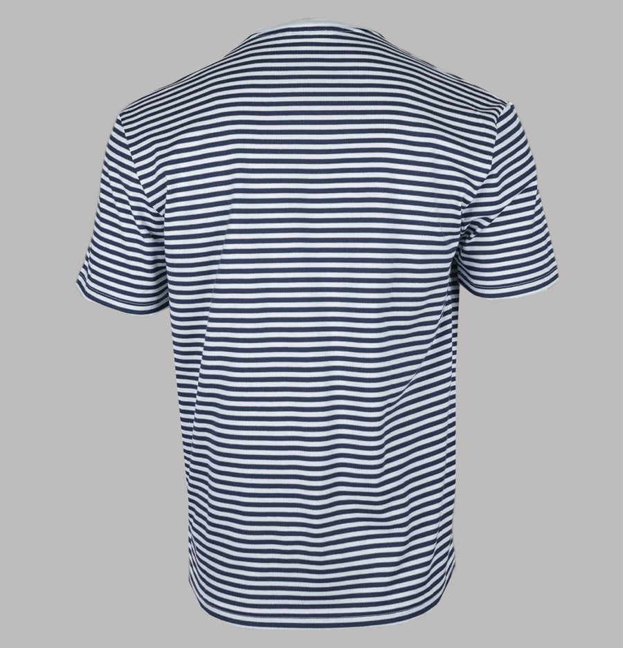 Lacoste Heavy Cotton Striped T-Shirt White/Navy Blue
