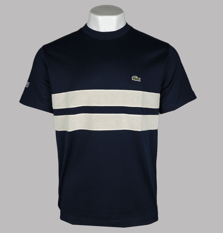 Lacoste Heavy Jersey Mesh Band T-Shirt Navy