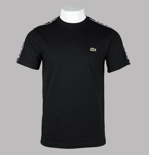 Lacoste Logo Stripe Cotton T-Shirt Black