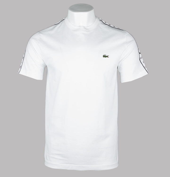 Lacoste Logo Stripe Cotton T-Shirt White