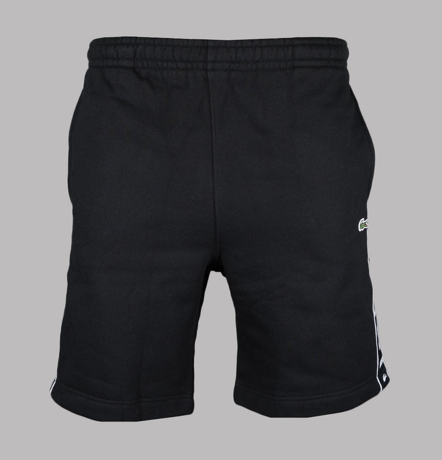 Lacoste Logo Stripe Jog Shorts Black