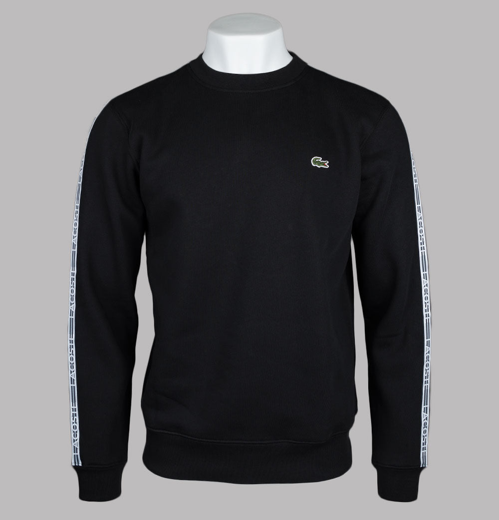 Lacoste Logo Stripe Sweatshirt Black – Bronx Clothing