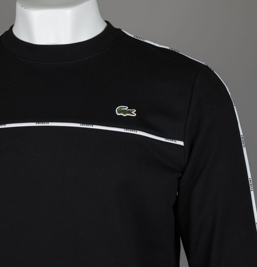 Lacoste Logo Trim Fleece Sweatshirt Black