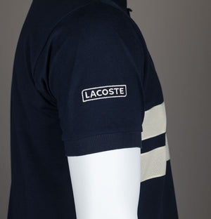 Lacoste Mesh Band Pique Polo Shirt Navy