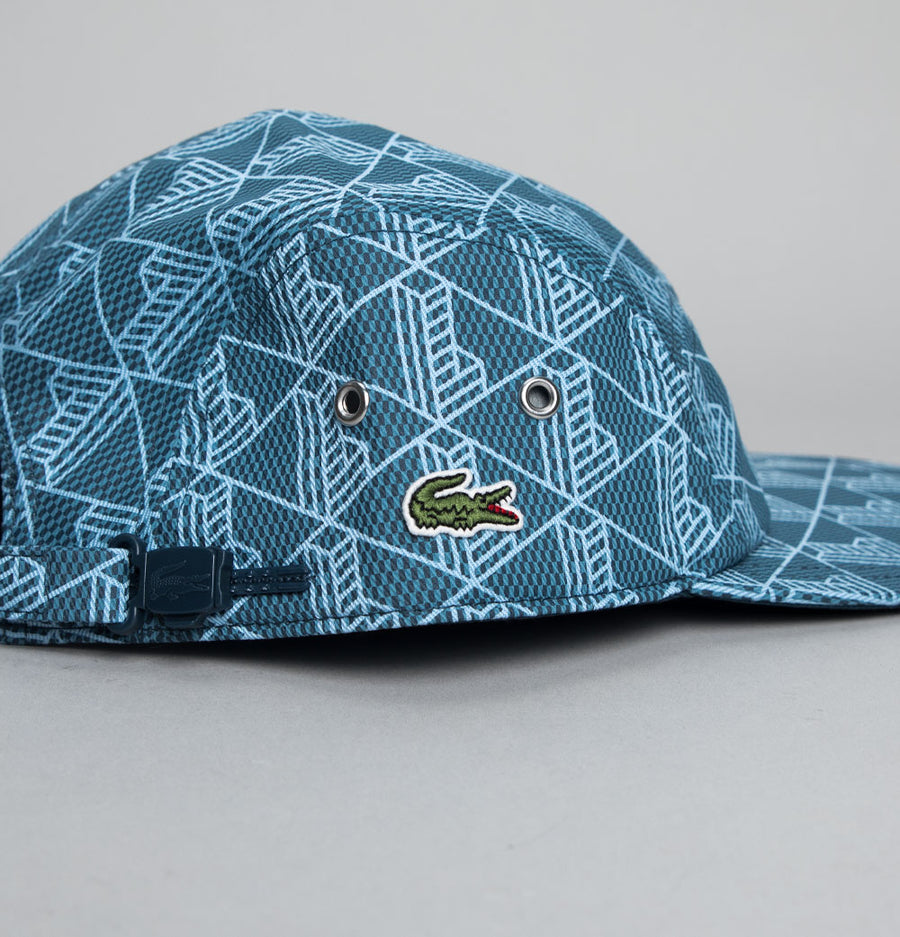 Lacoste Printed Twill Jockey Cap Blue