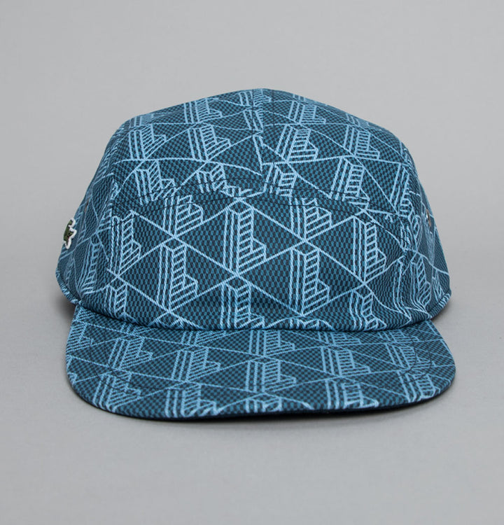 Lacoste Printed Twill Jockey Cap Blue