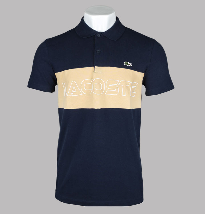 Lacoste Regular Fit Chest Panel Polo Shirt Navy