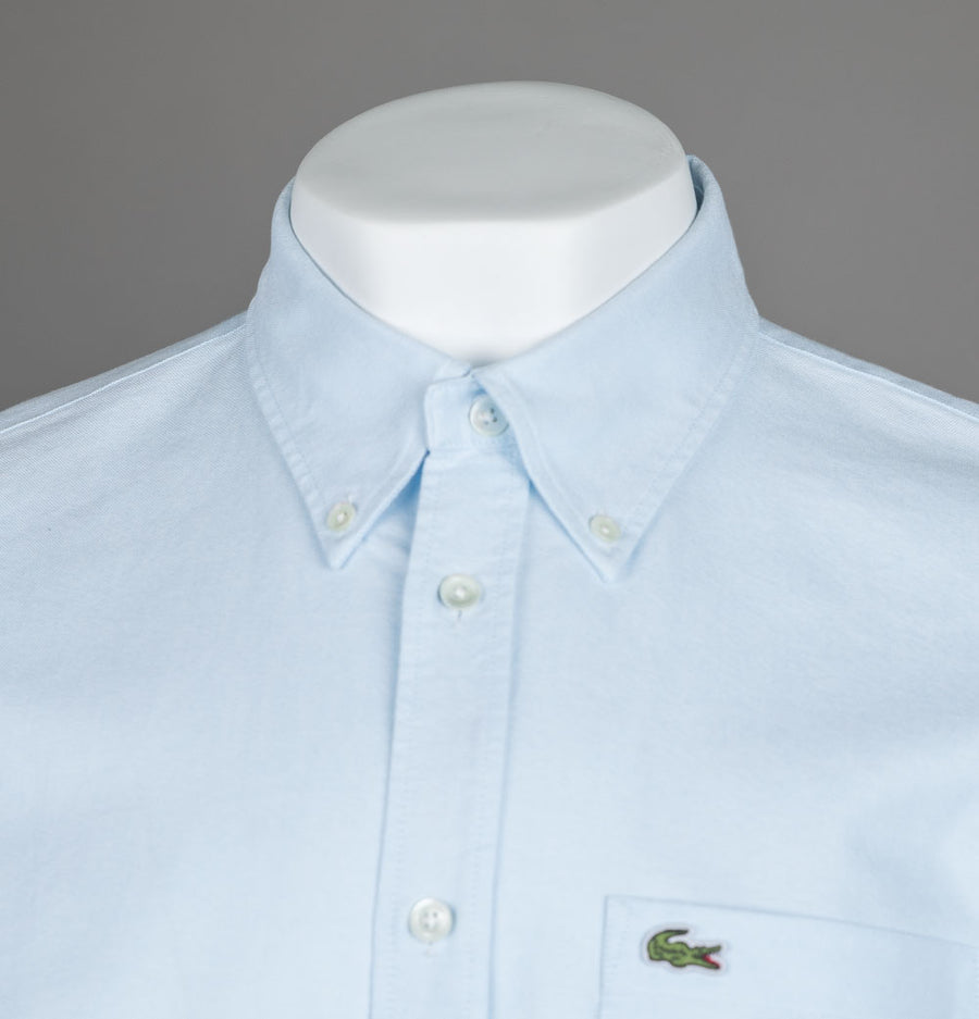 Lacoste Regular Fit Cotton Oxford Shirt Overview Blue