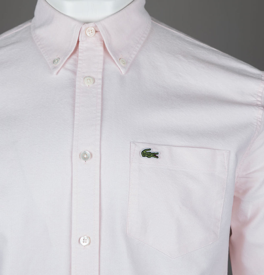 Lacoste Regular Fit Cotton Oxford Shirt Pale Pink