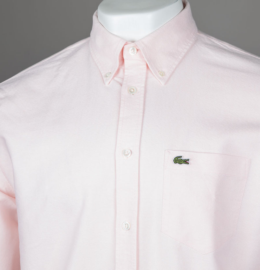 Lacoste Regular Fit Cotton Oxford Shirt Pink