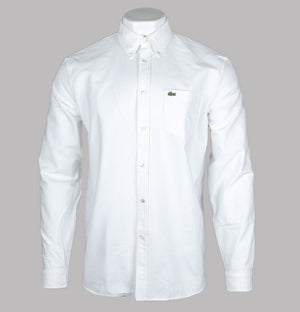 Lacoste Regular Fit Cotton Oxford Shirt White