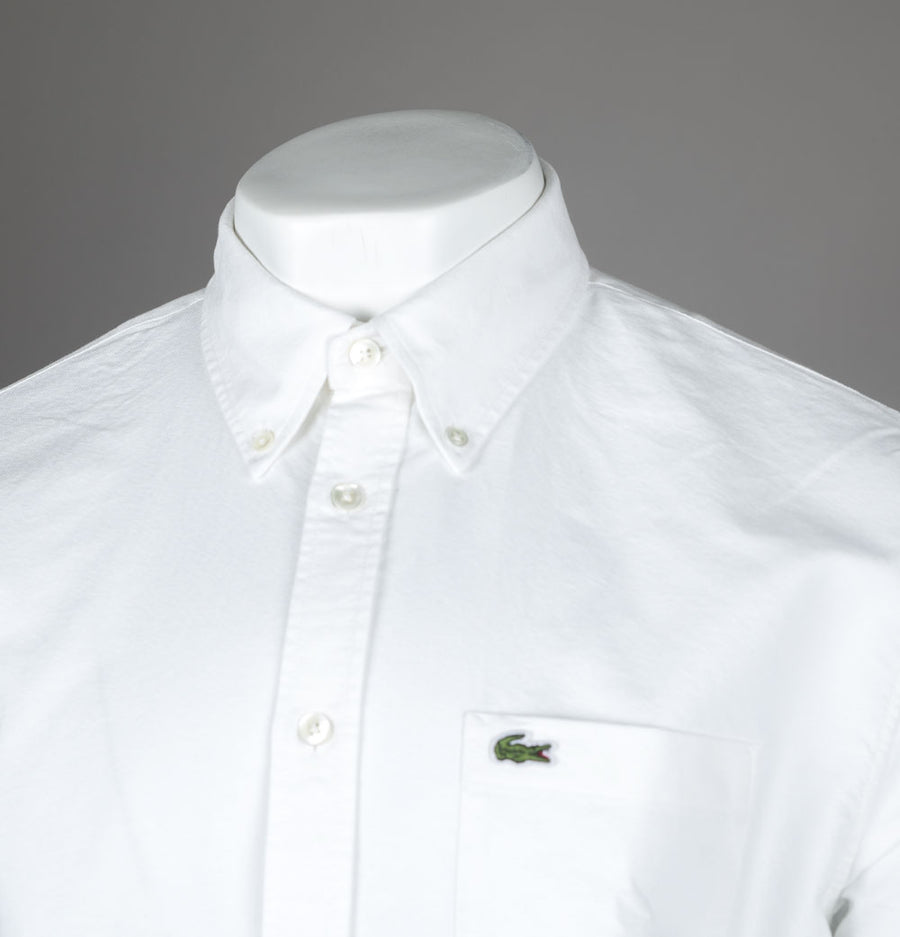 Lacoste Regular Fit Cotton Oxford Shirt White