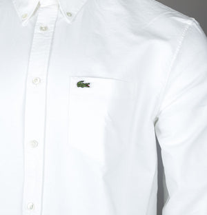 Lacoste Regular Fit Cotton Oxford Shirt White