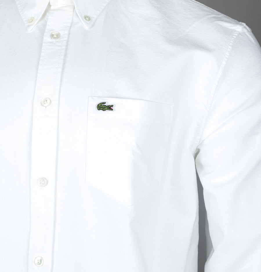 Lacoste Regular Fit Cotton Oxford Shirt White