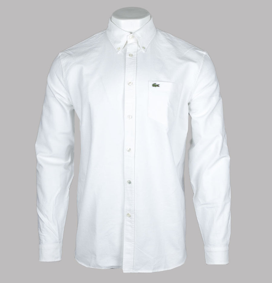 Lacoste Regular Fit Cotton Oxford Shirt White