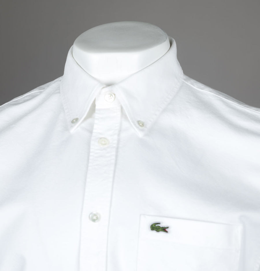 Lacoste Regular Fit Short Sleeve Oxford Shirt White