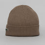 Lacoste Ribbed Wool Beanie Brown