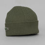 Lacoste Ribbed Wool Beanie Khaki Green