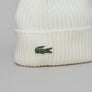 Lacoste Ribbed Wool Beanie White