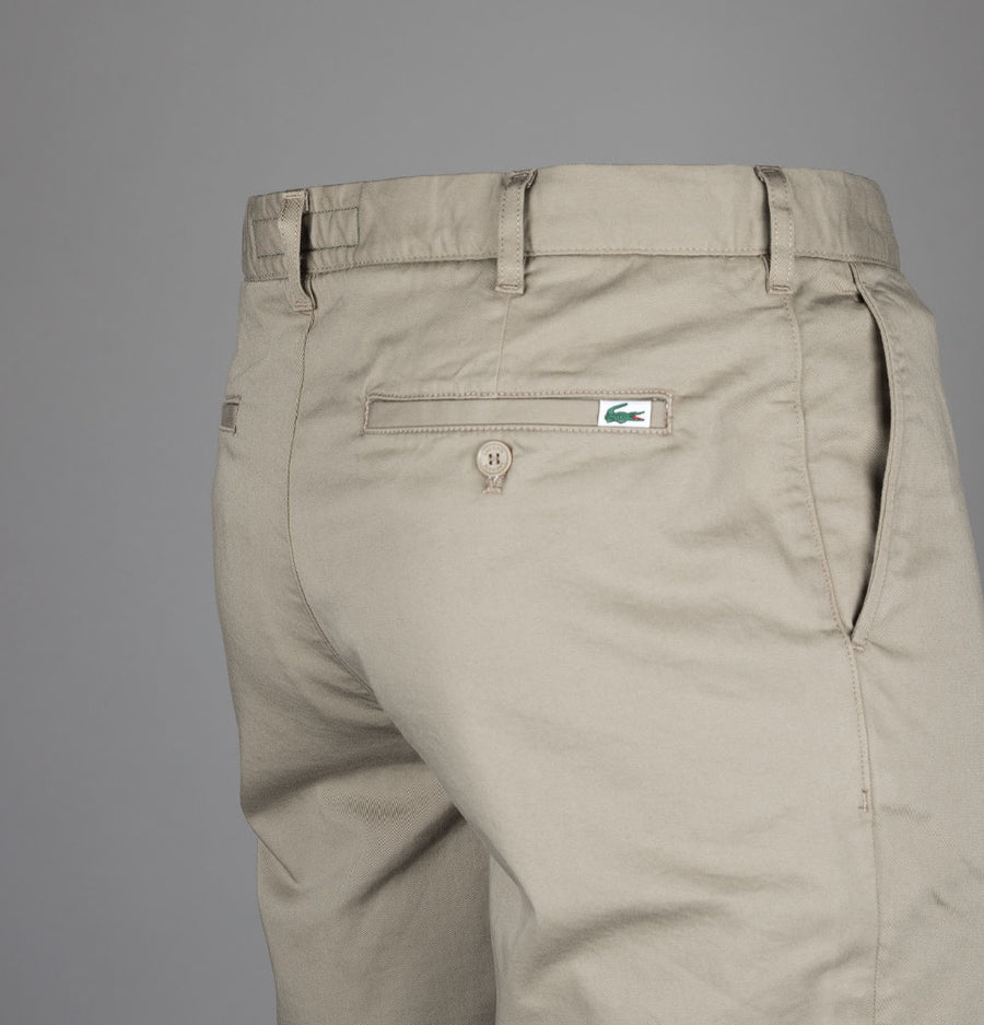 Lacoste Slim Fit Stretch Cotton Chino Shorts Beige