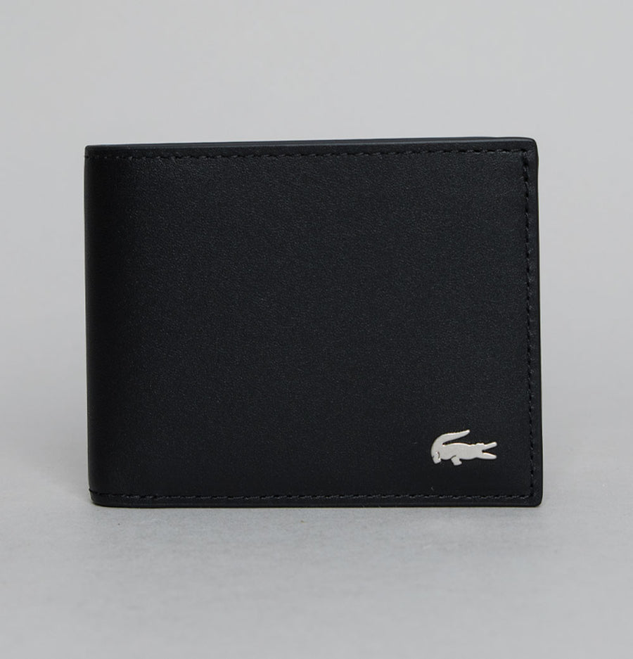Lacoste Small Fitzgerald Leather Billfold Wallet Black