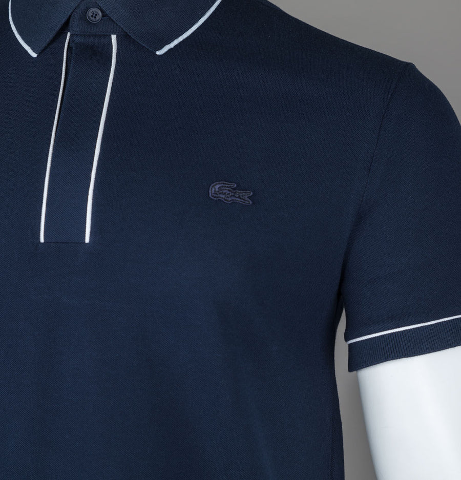 Lacoste Smart Paris Piping Polo Shirt Navy