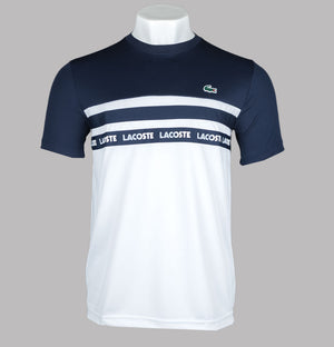 Lacoste Ultra Dry Pique Tennis T-Shirt White/Navy