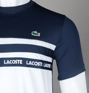 Lacoste Ultra Dry Pique Tennis T-Shirt White/Navy