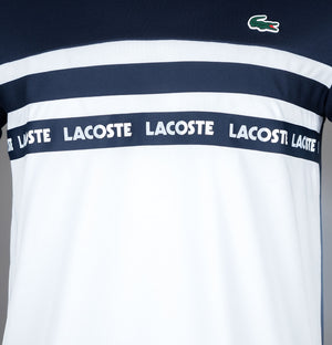 Lacoste Ultra Dry Pique Tennis T-Shirt White/Navy