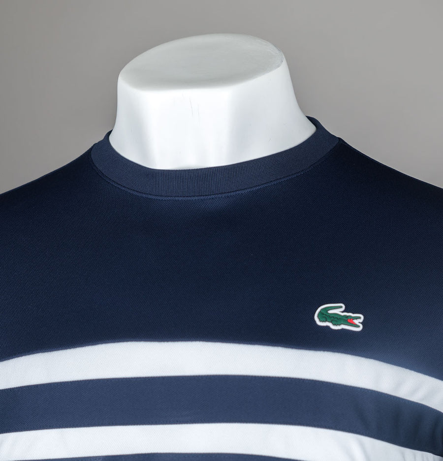 Lacoste Ultra Dry Pique Tennis T-Shirt White/Navy