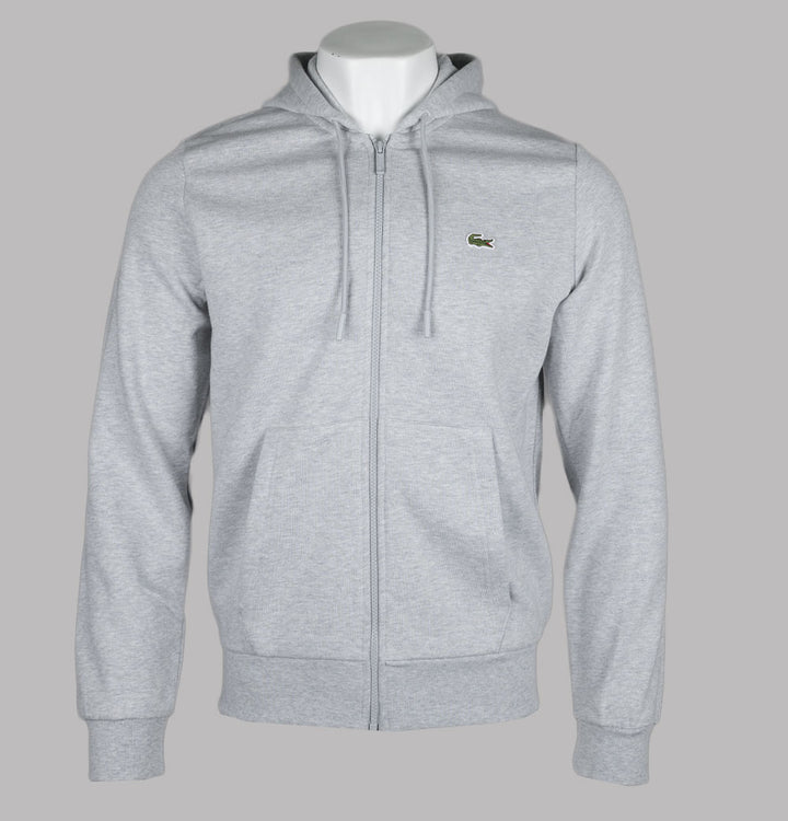 Lacoste Zip Up Fleece Hoodie Grey