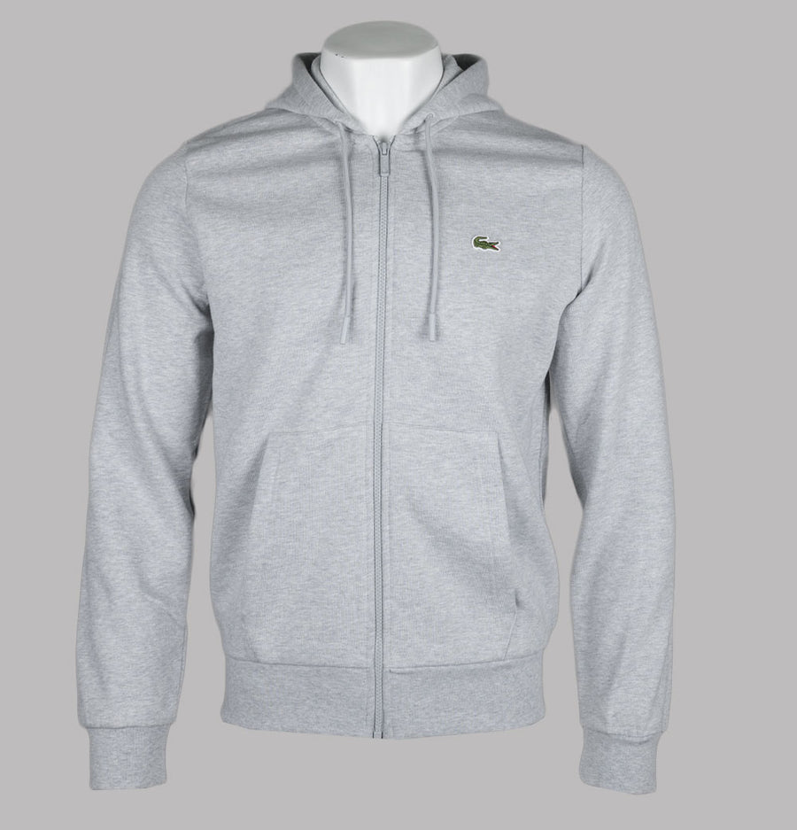 Lacoste Zip Up Fleece Hoodie Grey