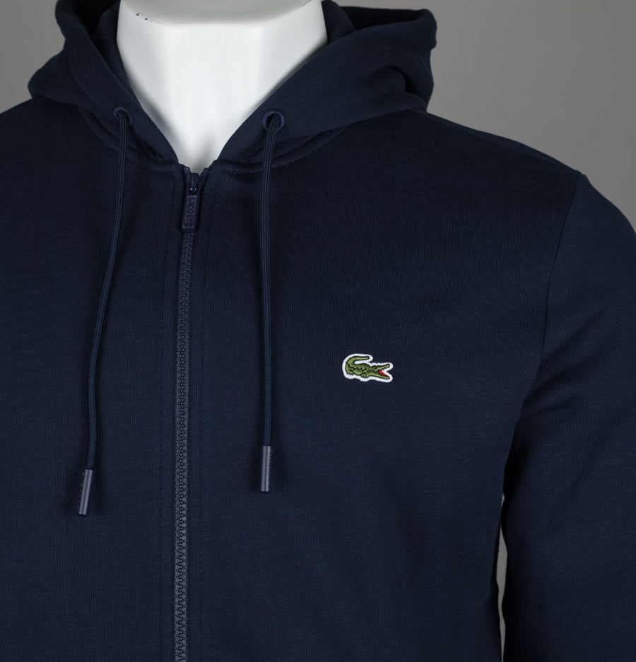 Lacoste Zip Up Fleece Hoodie Navy