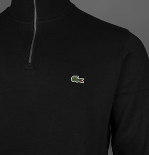 Lacoste Zip Up High Neck Interlock Sweatshirt Black