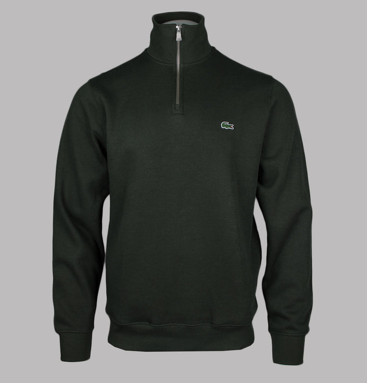 Lacoste Zip Up High Neck Interlock Sweatshirt Dark Green