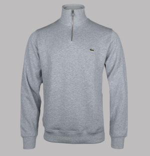 Lacoste Zip Up High Neck Interlock Sweatshirt Grey