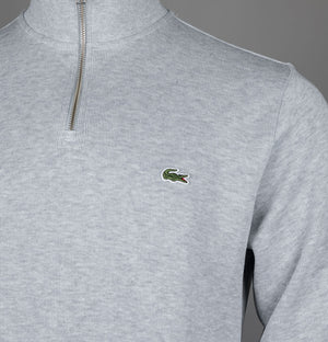 Lacoste Zip Up High Neck Interlock Sweatshirt Grey