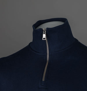 Lacoste Zip Up High Neck Interlock Sweatshirt Navy