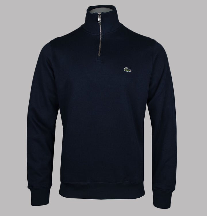 Lacoste Zip Up High Neck Interlock Sweatshirt Navy