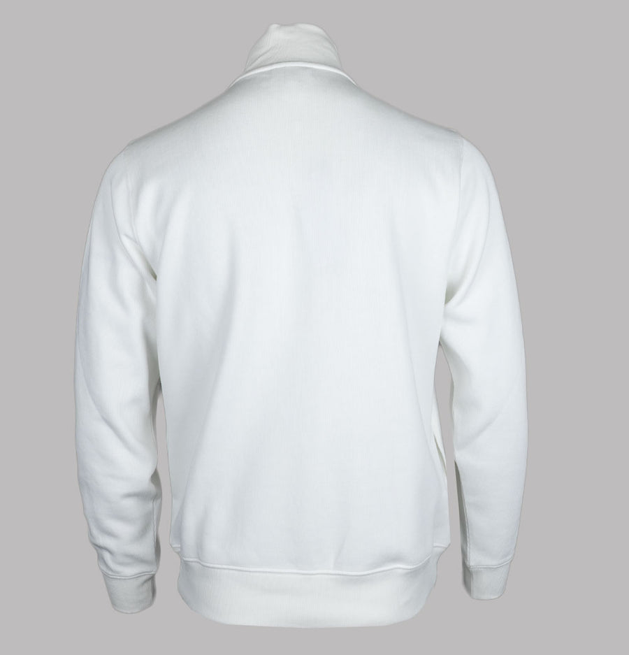 Lacoste Zip Up High Neck Interlock Sweatshirt White