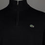 Lacoste Zipped High Neck Cotton Sweater Black
