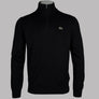 Lacoste Zipped High Neck Cotton Sweater Black
