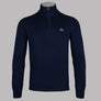 Lacoste Zipped High Neck Cotton Sweater Navy