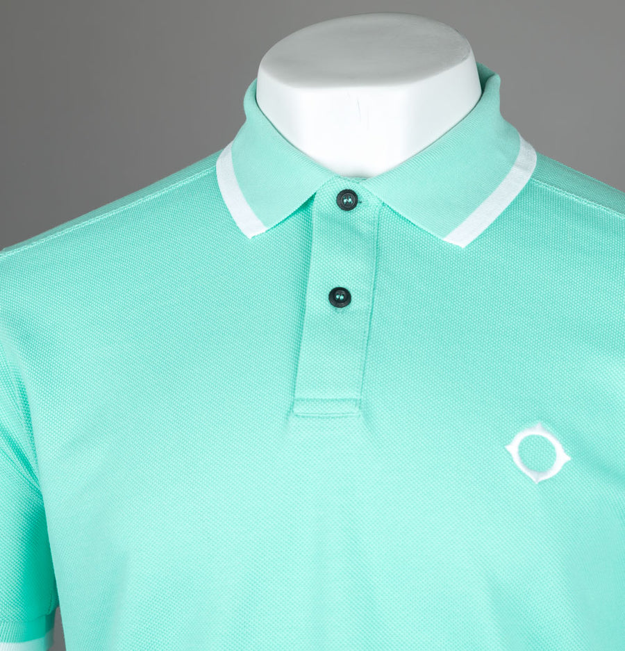 Ma.Strum Block Tipped Polo Shirt Aquatic