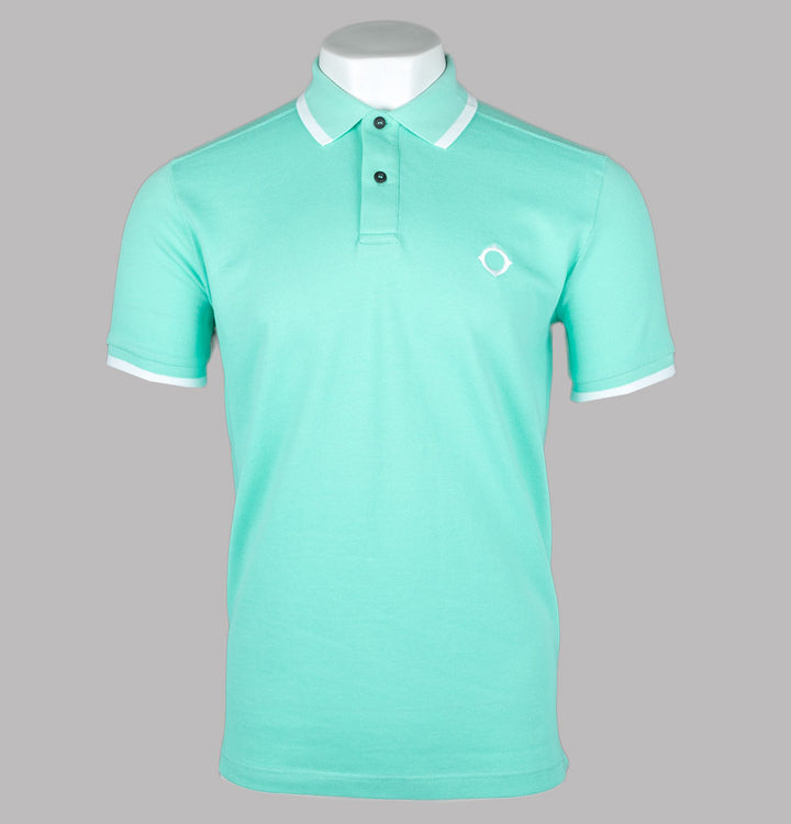 Ma.Strum Block Tipped Polo Shirt Aquatic