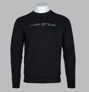 Ma.Strum Chest Logo Crew Sweat Jet Black