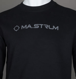 Ma.Strum Chest Logo Crew Sweat Jet Black