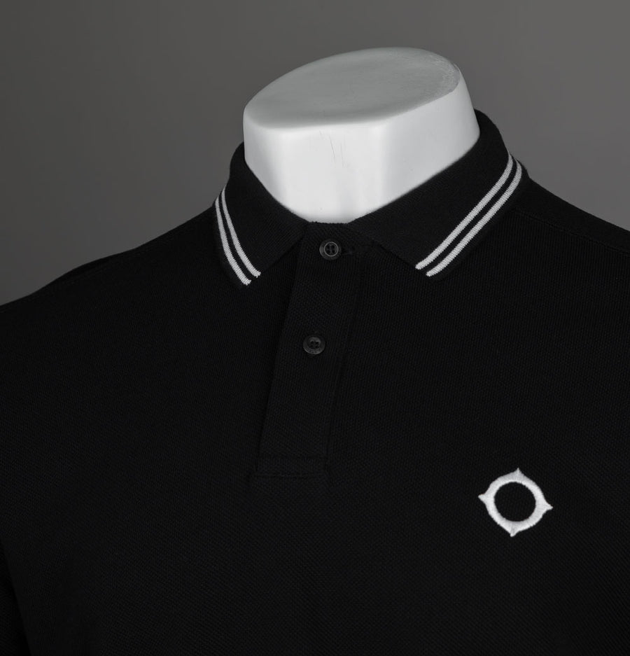 Ma.Strum Double Tipped LS Polo Shirt Black